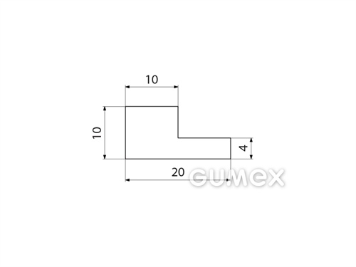"L" Silikonprofil, 10x20/4mm, 60°ShA, -60°C/+180°C, transparent, 